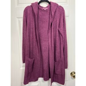 Barefoot Dreams CozyChic Lite Resort Cardi Long Sweater Cardigan Hooded XS / S
